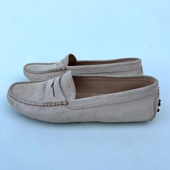 Tod’s Gommino Driving Shoes Moccasin Loafers Beige Box 35.5 Size 5.5 Tan Tods - Picture 8 of 14